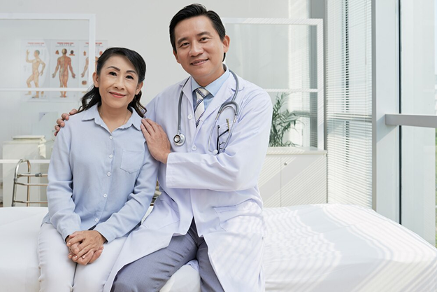 Doctor with patient
